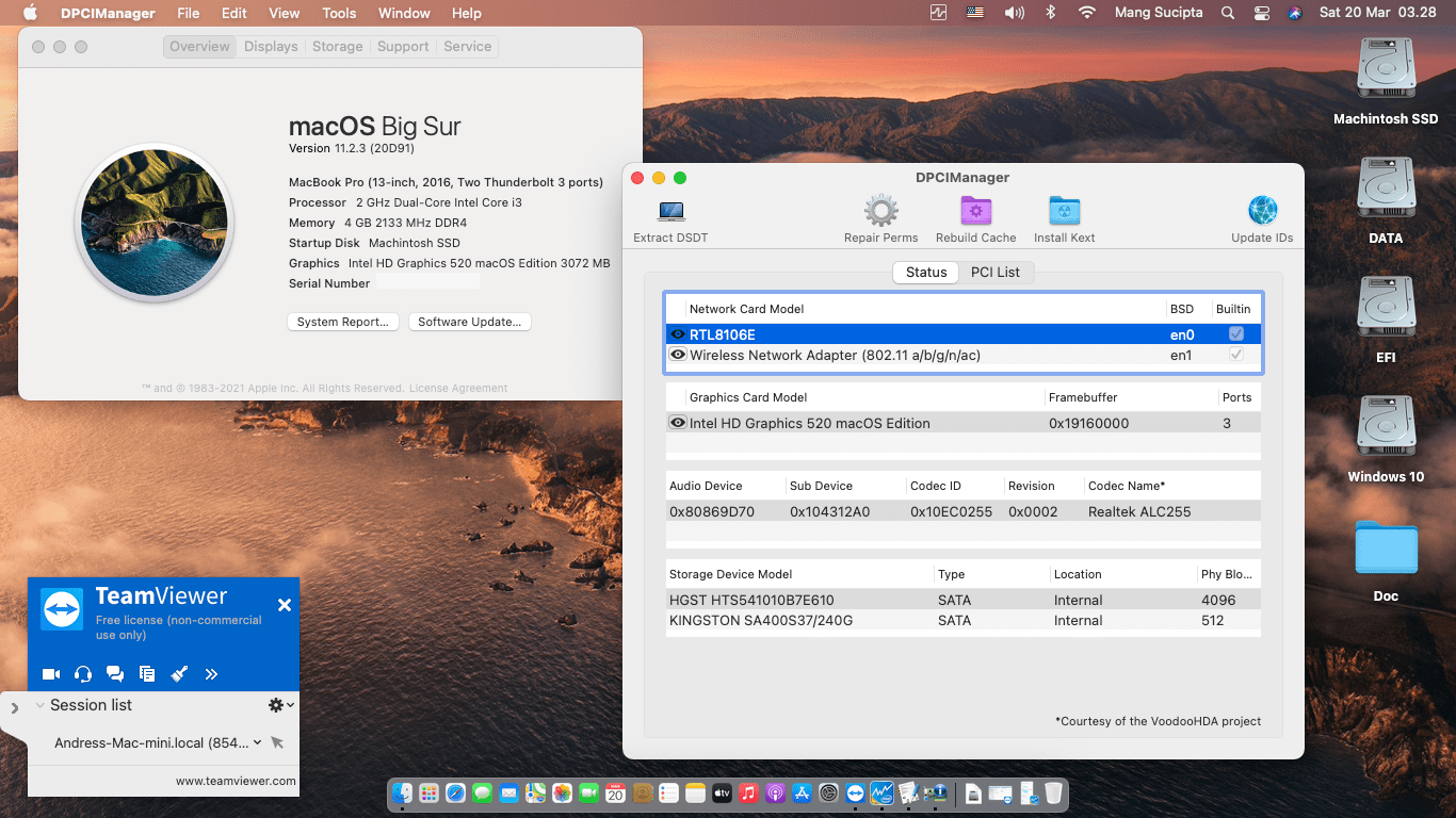 Success Hackintosh macOS Big Sur 11.2.3 Build 20D91 in Asus X441UB-GA045T